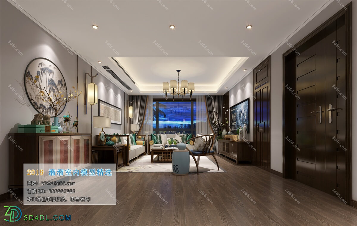 3D66 2019 Living room Chinese style C057