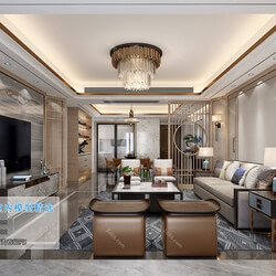 3D66 2019 Living room Chinese style C058 