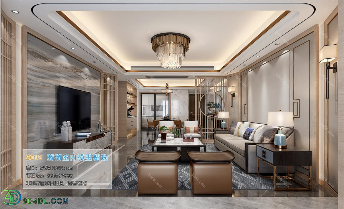 3D66 2019 Living room Chinese style C058