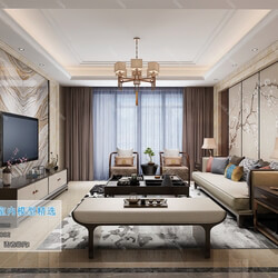 3D66 2019 Living room Chinese style C059 