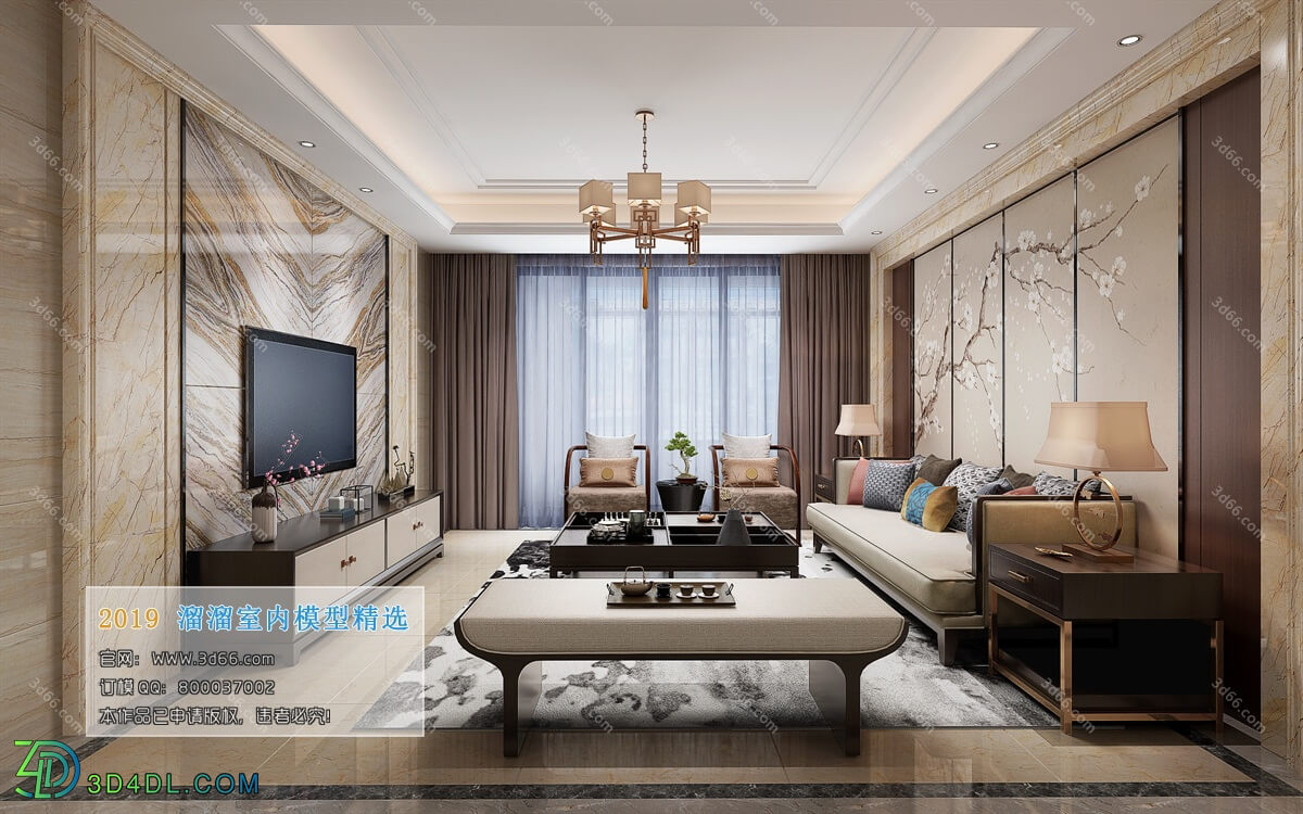 3D66 2019 Living room Chinese style C059