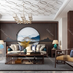 3D66 2019 Living room Chinese style C060 