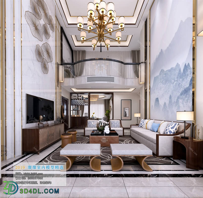 3D66 2019 Living room Chinese style C061