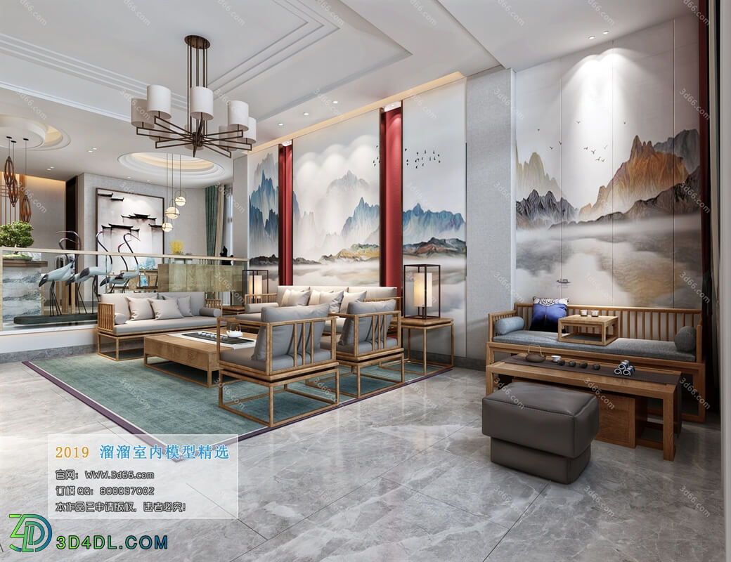 3D66 2019 Living room Chinese style C062