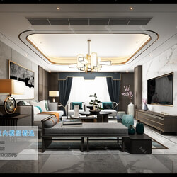 3D66 2019 Living room Chinese style C064 
