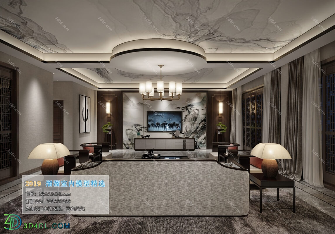 3D66 2019 Living room Chinese style C065