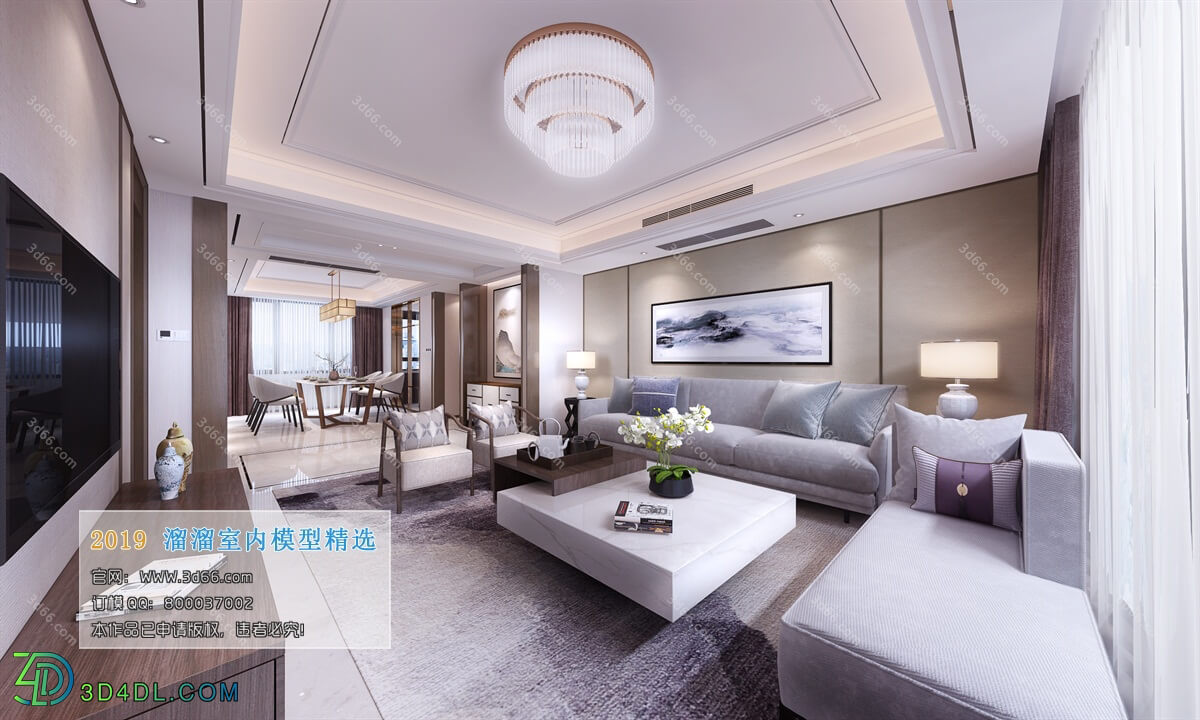 3D66 2019 Living room Chinese style C066