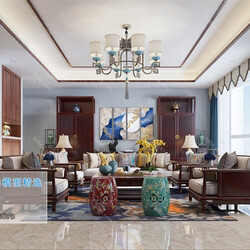 3D66 2019 Living room Chinese style C070 