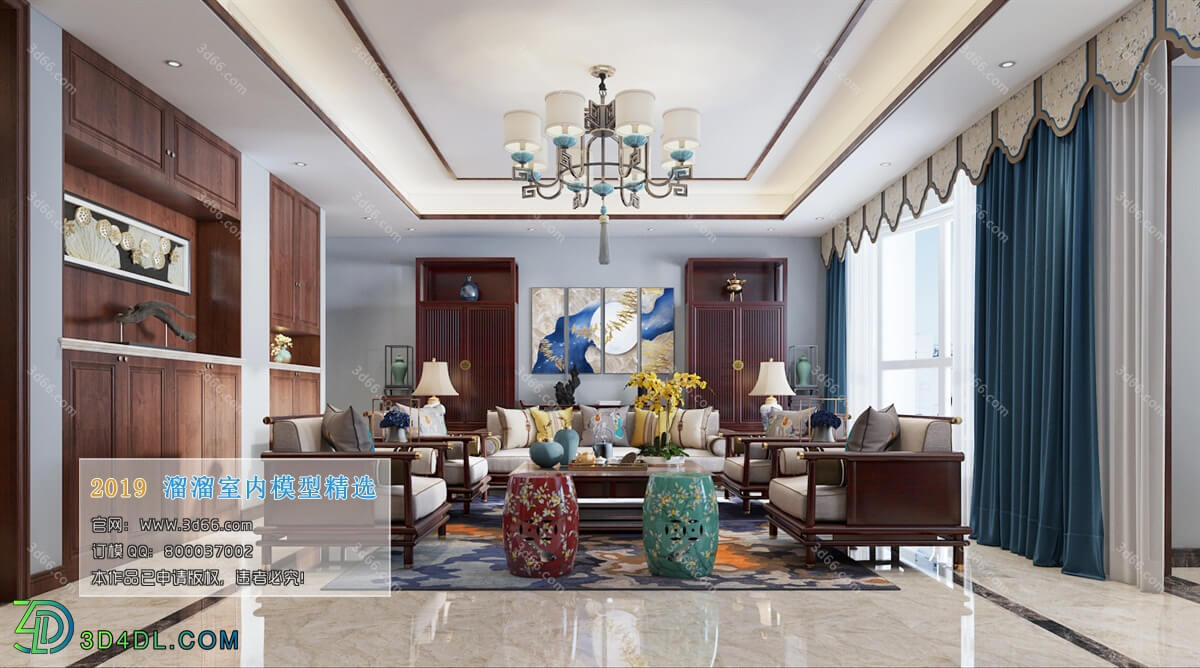 3D66 2019 Living room Chinese style C070