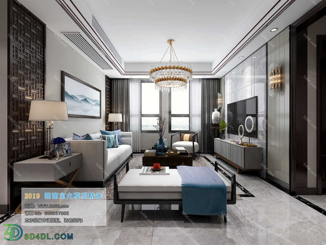 3D66 2019 Living room Chinese style C071