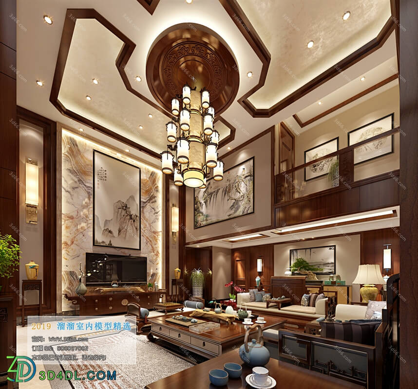 3D66 2019 Living room Chinese style C073