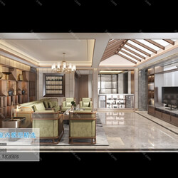 3D66 2019 Living room Chinese style C080 