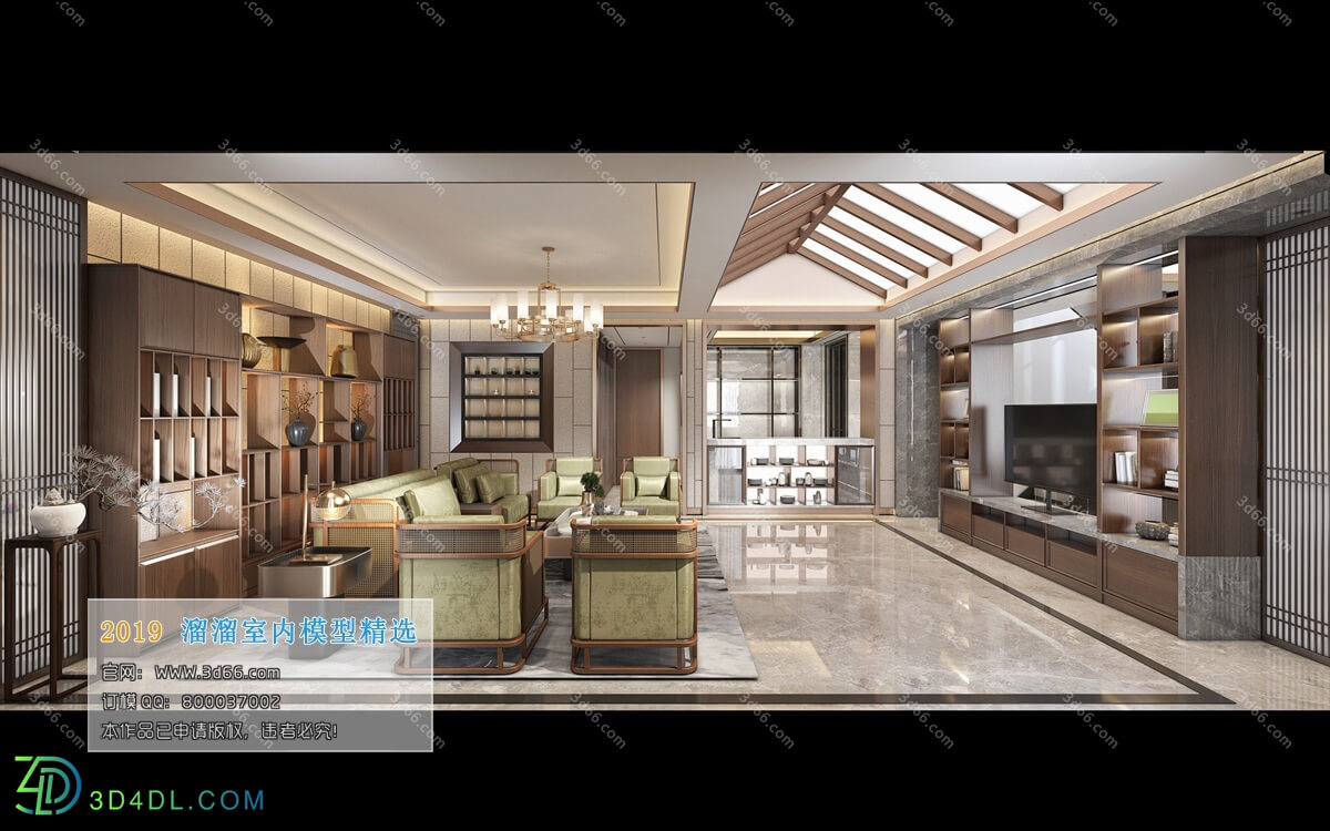 3D66 2019 Living room Chinese style C080