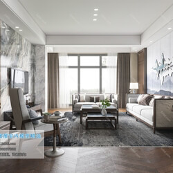 3D66 2019 Living room Chinese style C081 