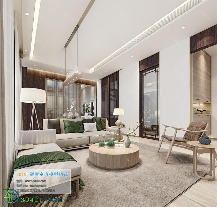 3D66 2019 Living room Chinese style C083