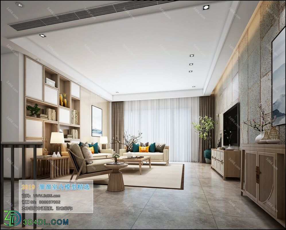 3D66 2019 Living room Chinese style C094