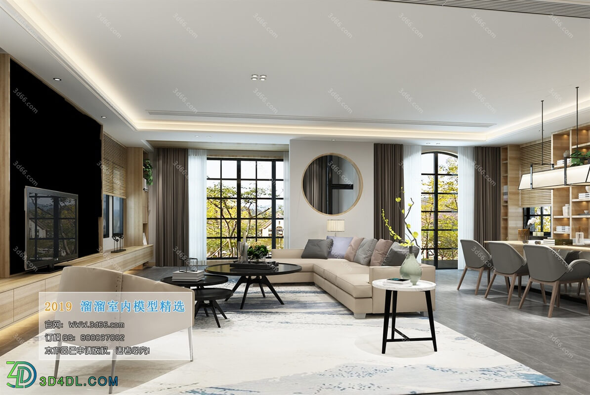 3D66 2019 Living room Chinese style C096