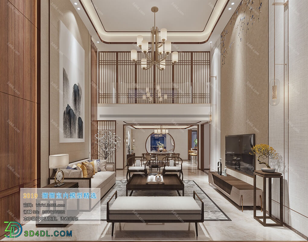 3D66 2019 Living room Chinese style C099