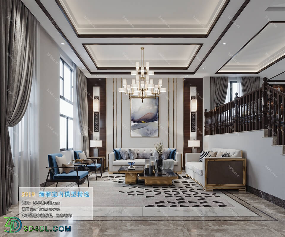3D66 2019 Living room Chinese style C105
