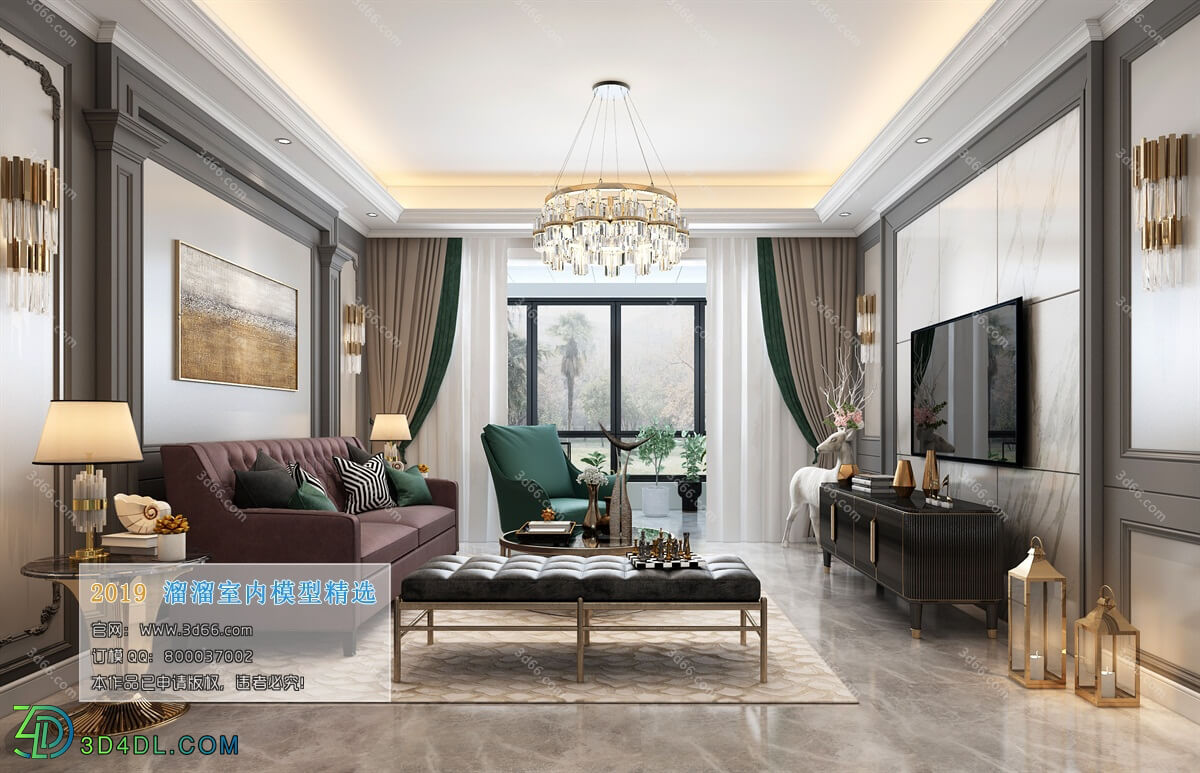 3D66 2019 Living room European style D005