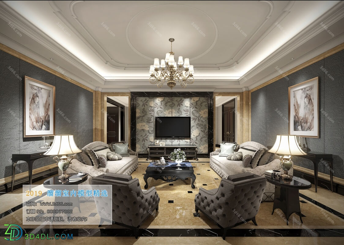 3D66 2019 Living room European style D015