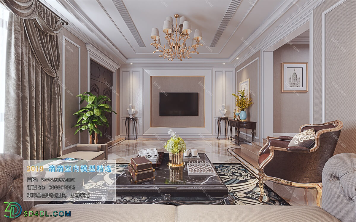 3D66 2019 Living room European style D021