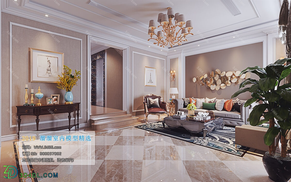 3D66 2019 Living room European style D021