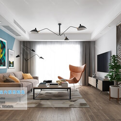 3D66 2019 Living room Industrial style H001 