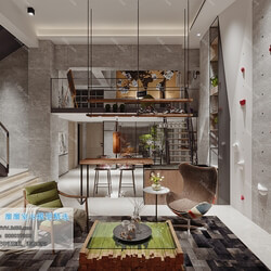 3D66 2019 Living room Industrial style H002 