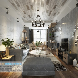 3D66 2019 Living room Industrial style H003 