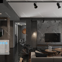 3D66 2019 Living room Industrial style H006 