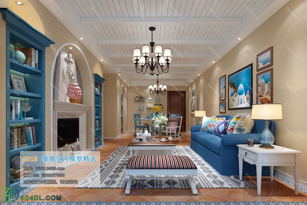 3D66 2019 Living room Mediterranean style G001