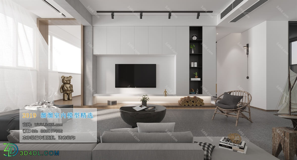 3D66 2019 Living room Nordic style M004