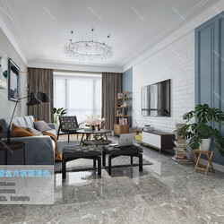 3D66 2019 Living room Nordic style M006 