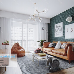 3D66 2019 Living room Nordic style M007 
