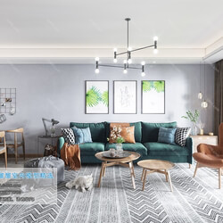 3D66 2019 Living room Nordic style M008 