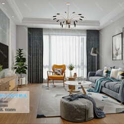 3D66 2019 Living room Nordic style M010 