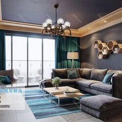 3D66 2019 Living room Nordic style M011 