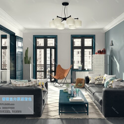 3D66 2019 Living room Nordic style M015 