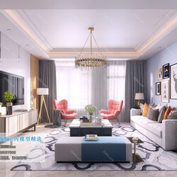 3D66 2019 Living room Nordic style M017 