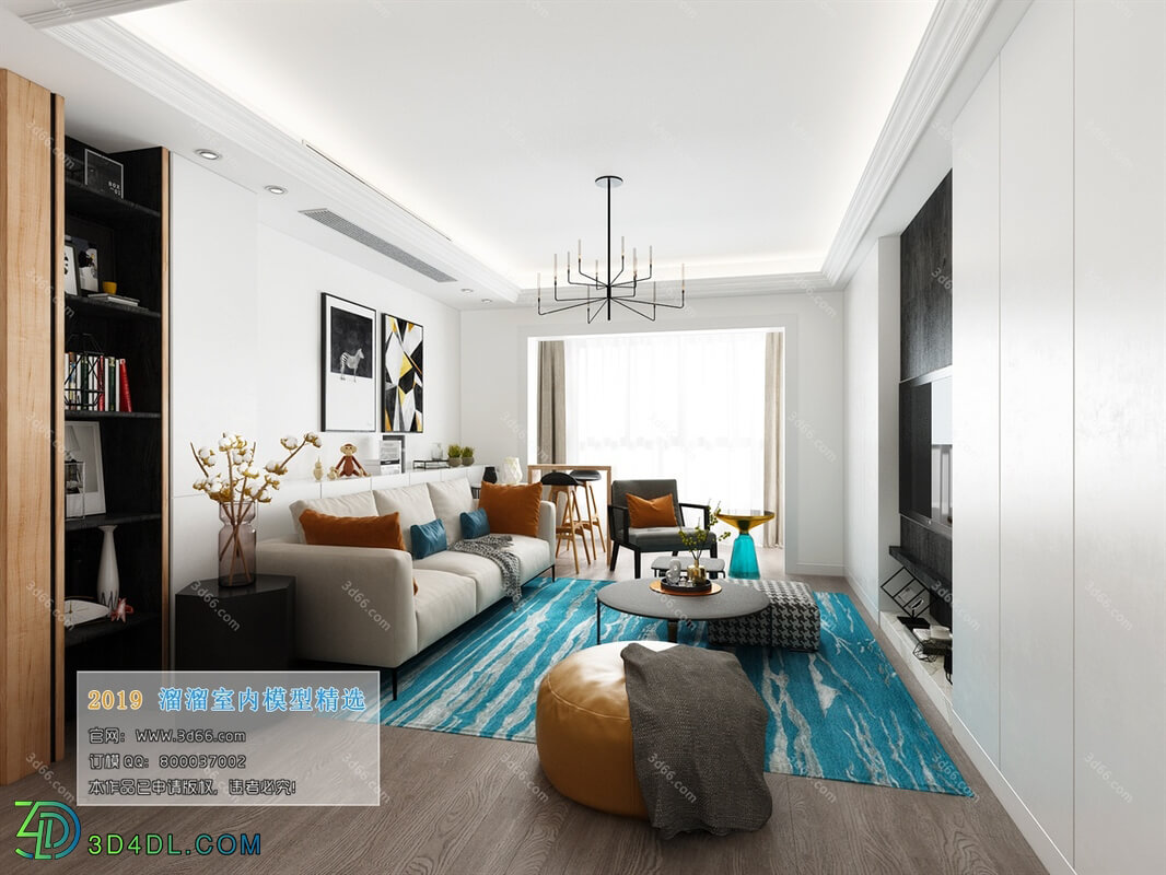 3D66 2019 Living room Nordic style M018