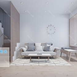 3D66 2019 Living room Nordic style M027 