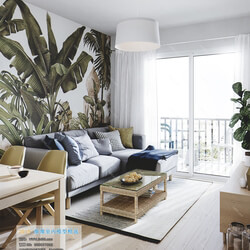 3D66 2019 Living room Nordic style M031 