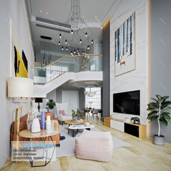 3D66 2019 Living room Nordic style M033 