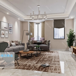 3D66 2019 Living room Nordic style M037 