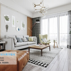 3D66 2019 Living room Nordic style M038 