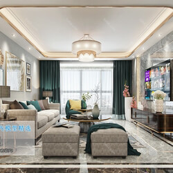 3D66 2019 Living room Postmodern style B001 