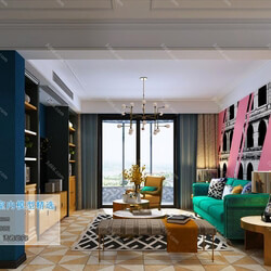 3D66 2019 Living room Postmodern style B017 