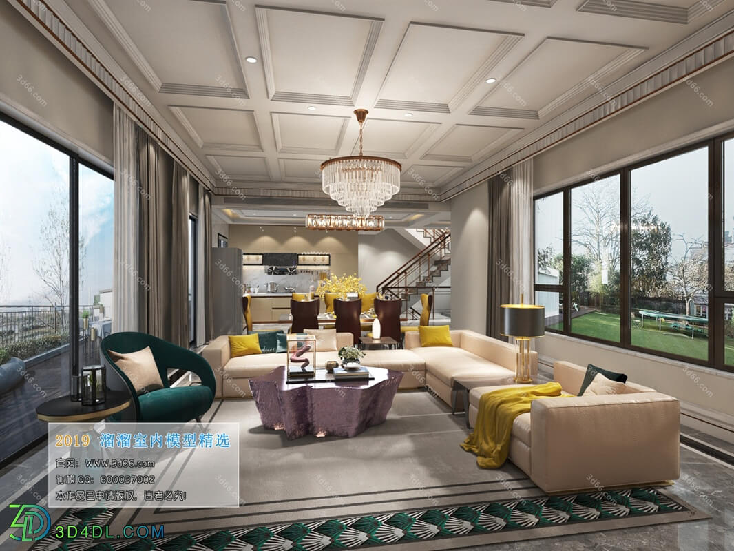 3D66 2019 Living room Postmodern style B021