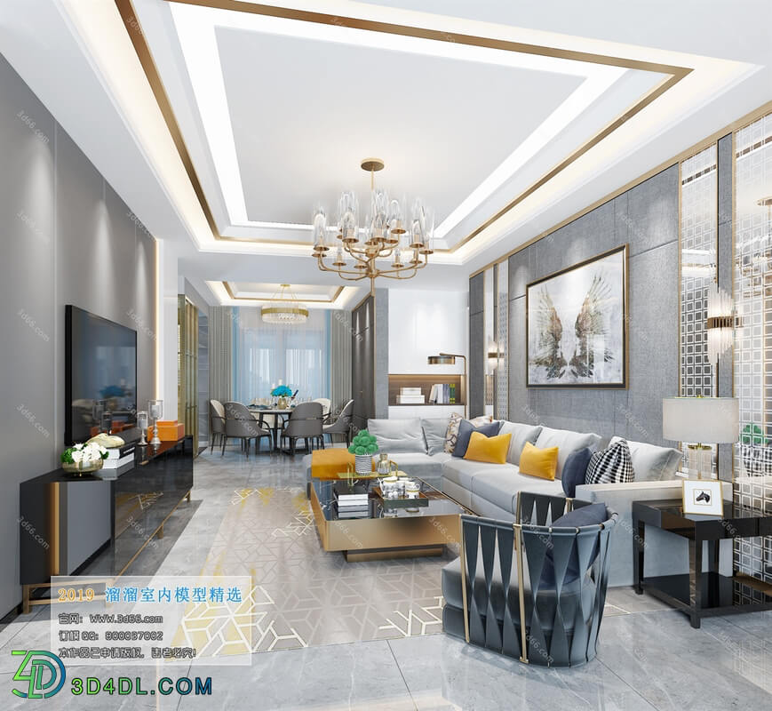 3D66 2019 Living room Postmodern style B027